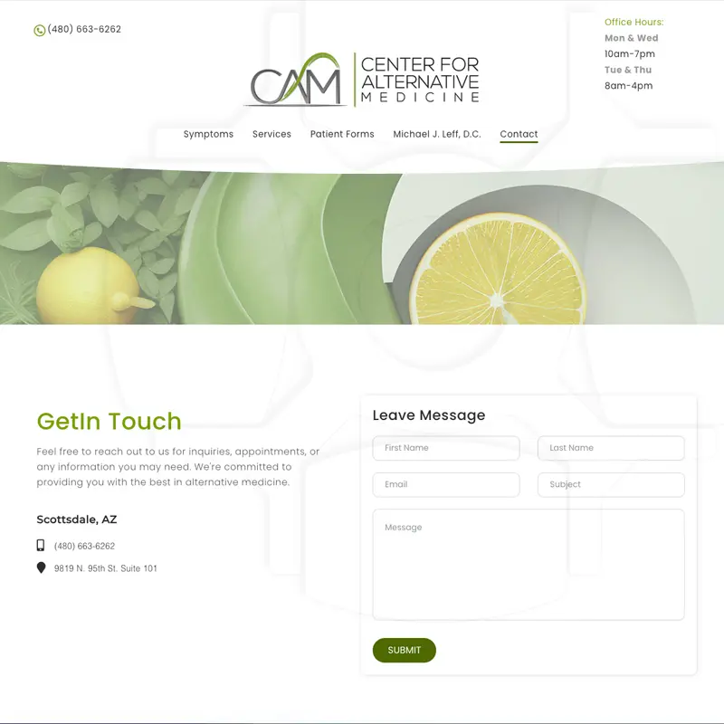 Center for Alternative Medicine Website Illustration
